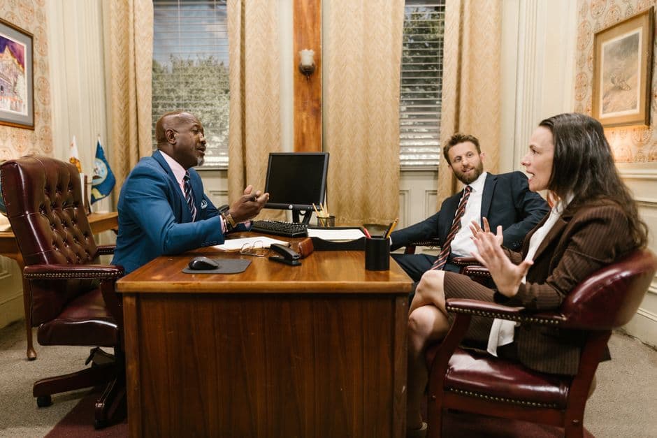 Digital IP Law advocates consulting with clients in their office