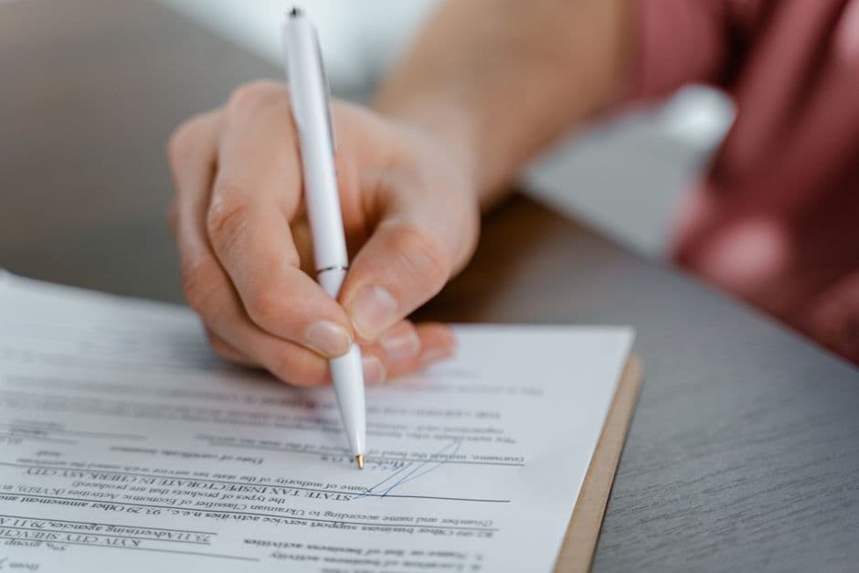 Client signing trademark application documents
